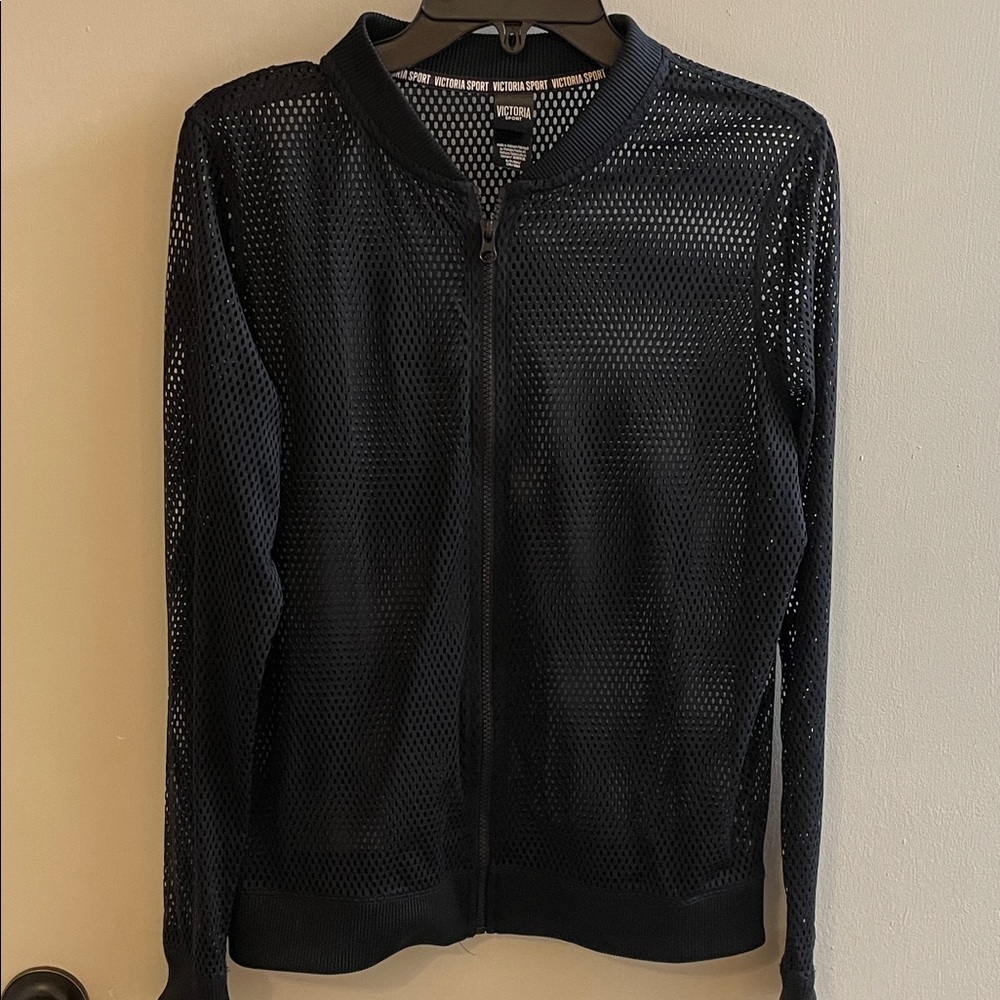 Victoria's Secret Black Mesh Bomber Jacket